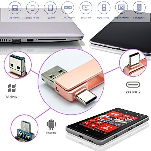 V-SMART TC-303 32GB USB 3.0 סוג C כונן הבזק | 3 ב 1 USB C, USB A, Micro USB | כונן פלאש מהירות גבוהה של OTG לסמארטפון,